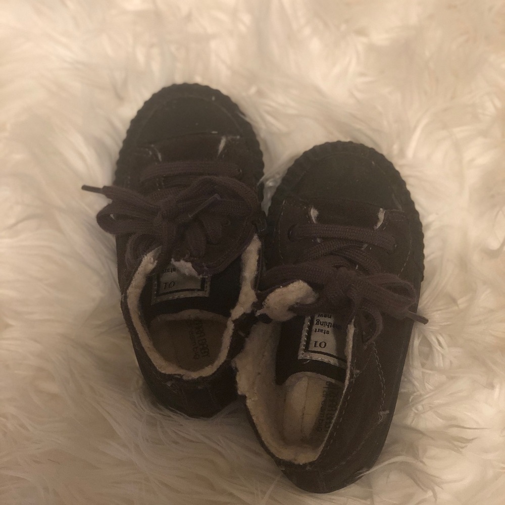 Zara Leather Hightop Sneakers Sz 22, US 6.5 - Picture 3 of 5
